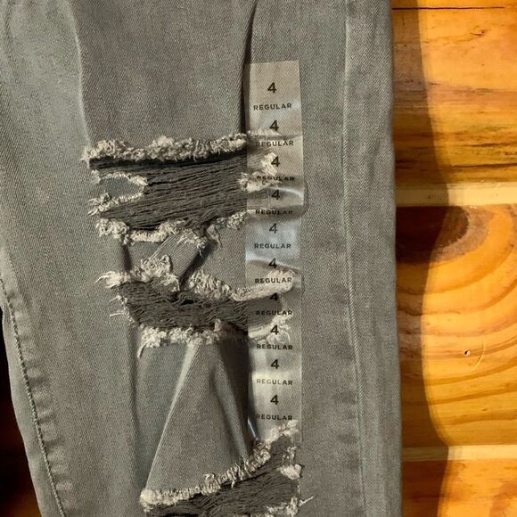 American Eagle Distressed Ripped Gray Twill High Rise High Waist Jegging… - Picture 4 of 12